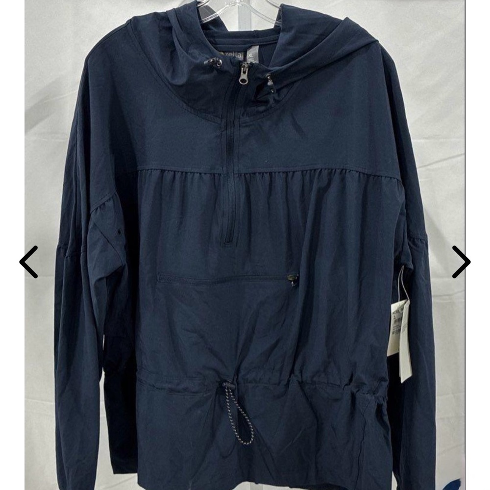 Zella Navy Eclipse Jacket - Excursion Hooded Packable Anorak